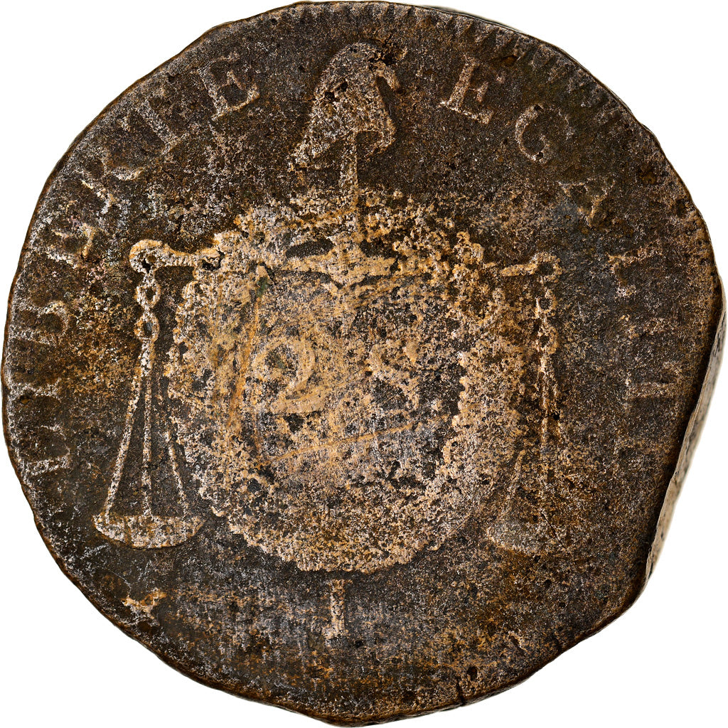 Moneta, Francja, 2 sols aux balances daté, 2 Sols, 1793, Limoges, VF(20-25)