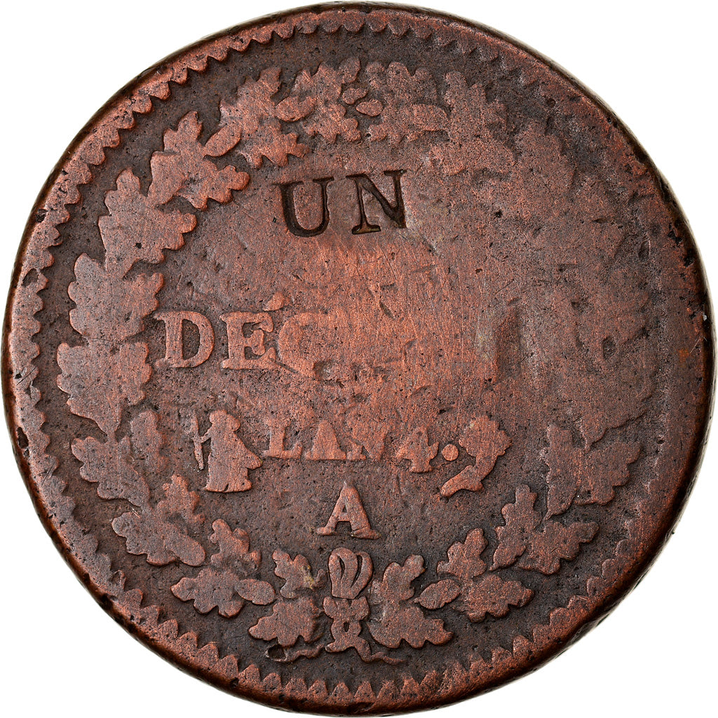 Coin, France, Dupré, Decime, AN 4, Paris, Modification du 2 décimes