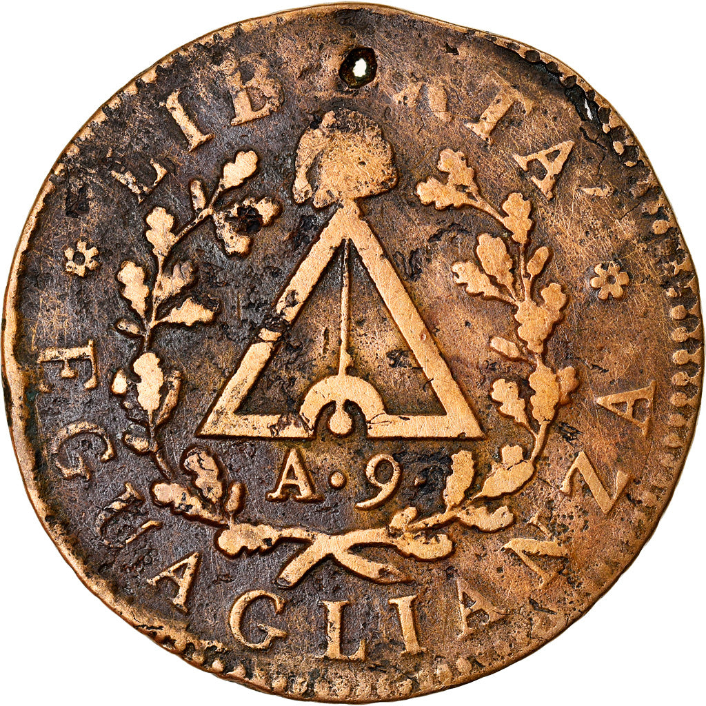 Munten, Italiaanse staten, PIEDMONT REPUBLIC, Due (2) Soldi, 1800, Torino, FR