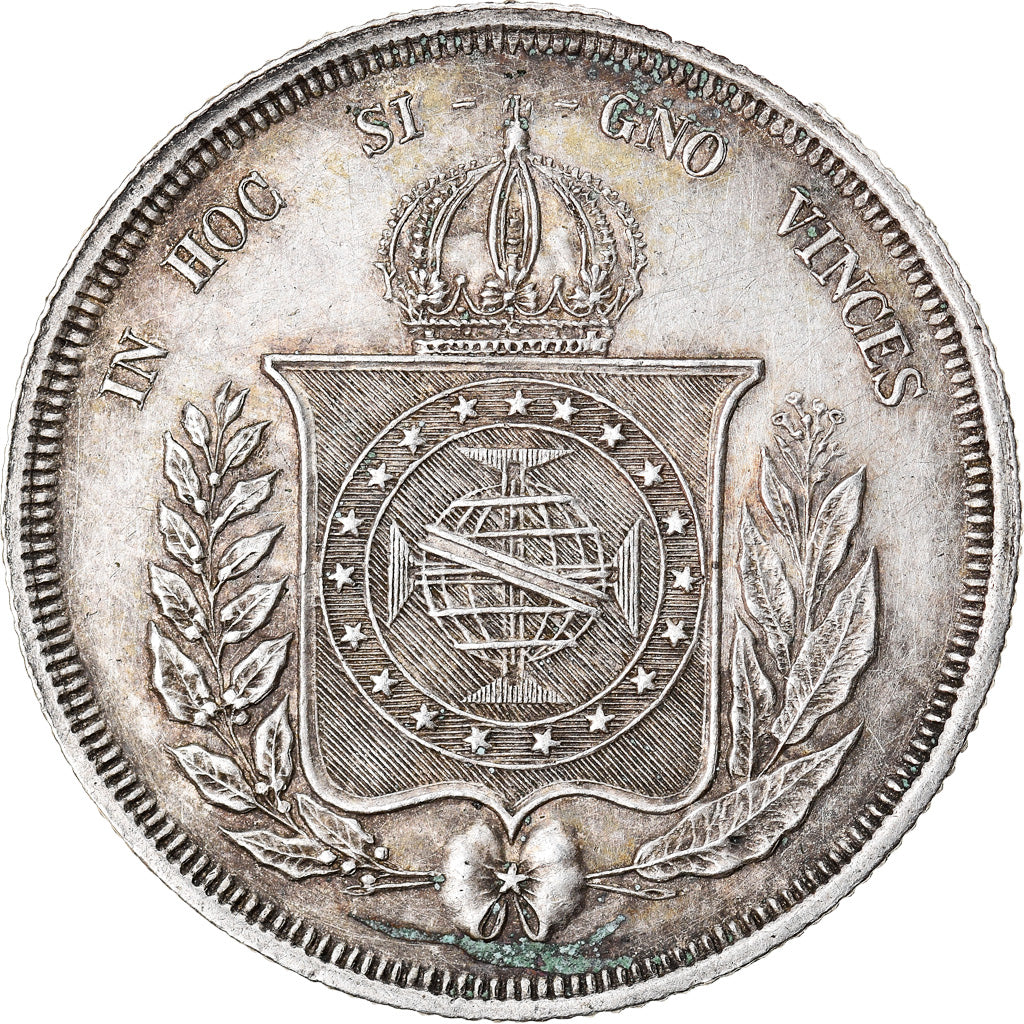 Coin, Brazil, Pedro II, 500 Reis, 1867, AU(50-53), Silver, KM:464