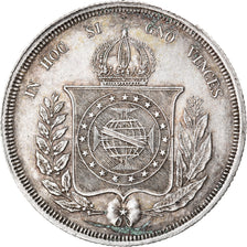 Coin, Brazil, Pedro II, 500 Reis, 1867, AU(50-53), Silver, KM:464
