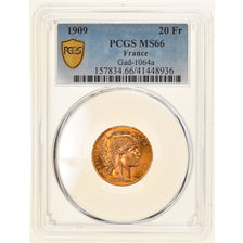 Münze, Frankreich, Marianne, 20 Francs, 1909, Paris, PCGS, MS66, STGL, Gold