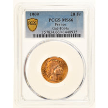Monnaie, France, Marianne, 20 Francs, 1909, Paris, PCGS, MS66, FDC, Or