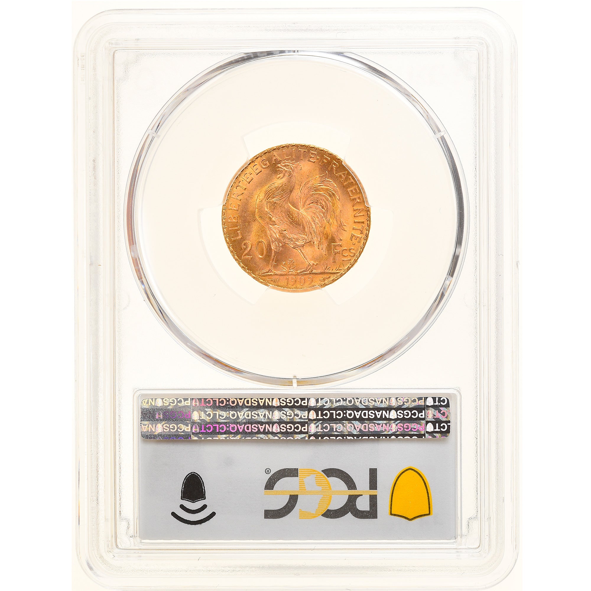 Moneta, Francia, Marianne, 20 Francs, 1909, Paris, PCGS, MS66, FDC, Oro, KM:857