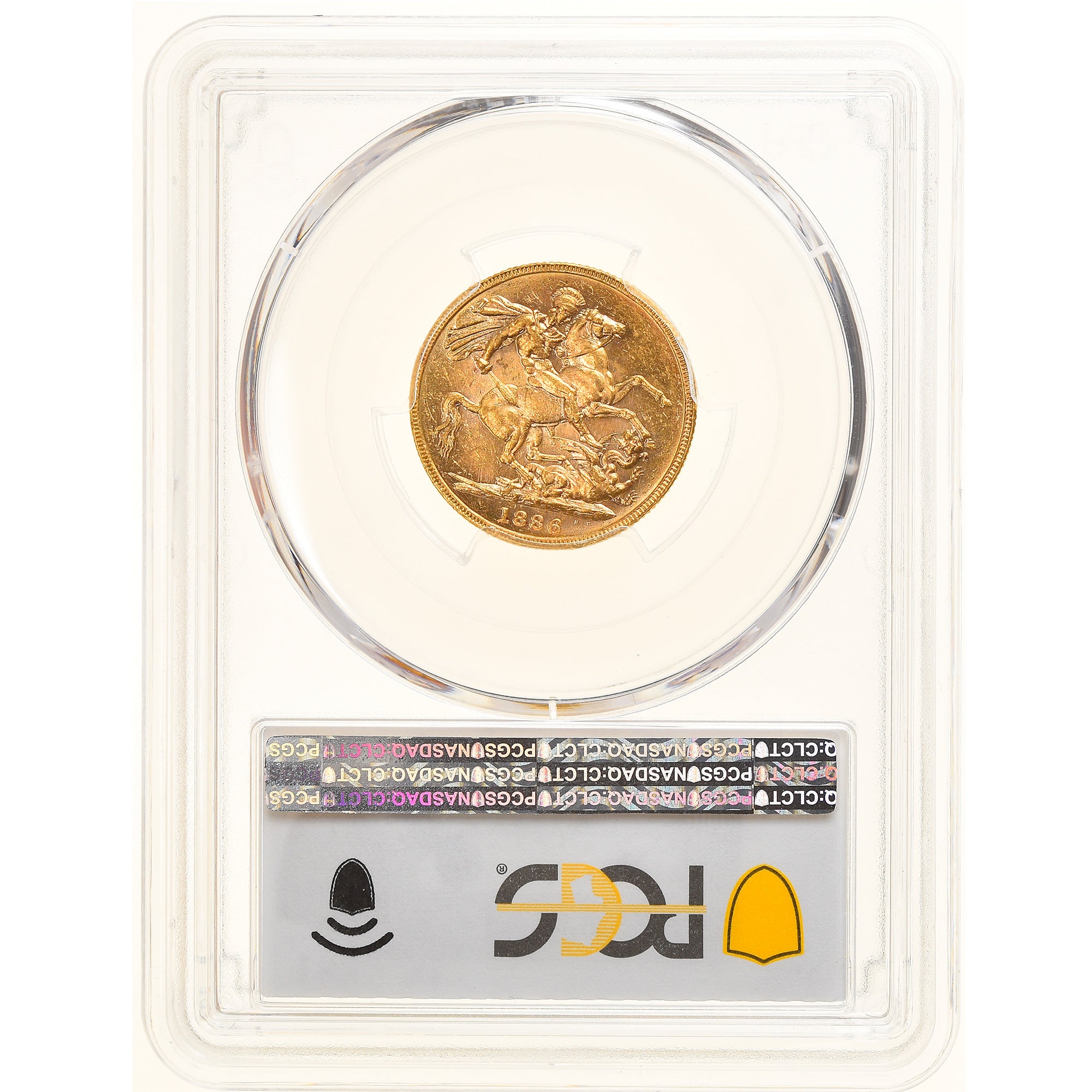 Coin, Australia, Elizabeth II, Victoria, Sovereign, 1886, Melbourne, PCGS, MS61
