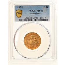Coin, Netherlands, William III, 10 Gulden, 1875, Utrecht, PCGS, MS66, MS(65-70)