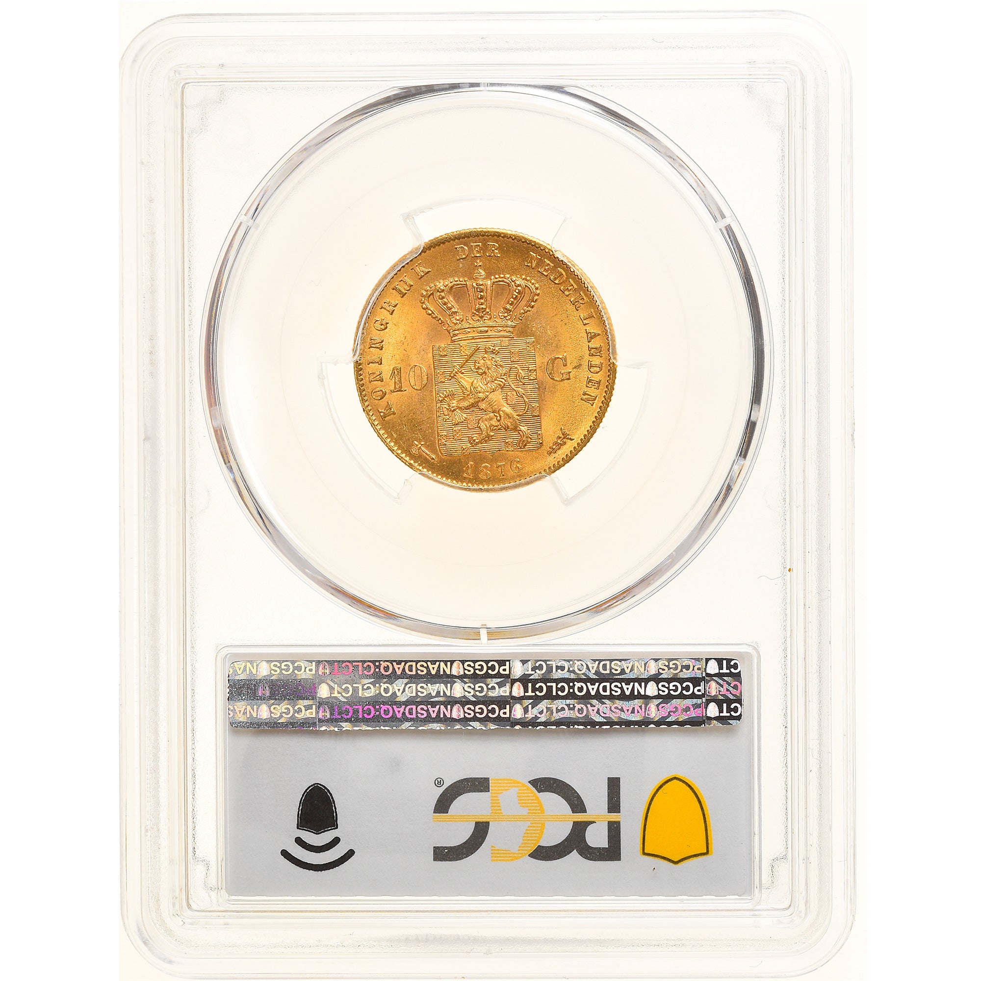 Coin, Netherlands, William III, 10 Gulden, 1876, PCGS, MS66, MS(65-70), Gold