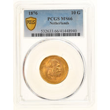 Coin, Netherlands, William III, 10 Gulden, 1876, PCGS, MS66, MS(65-70), Gold