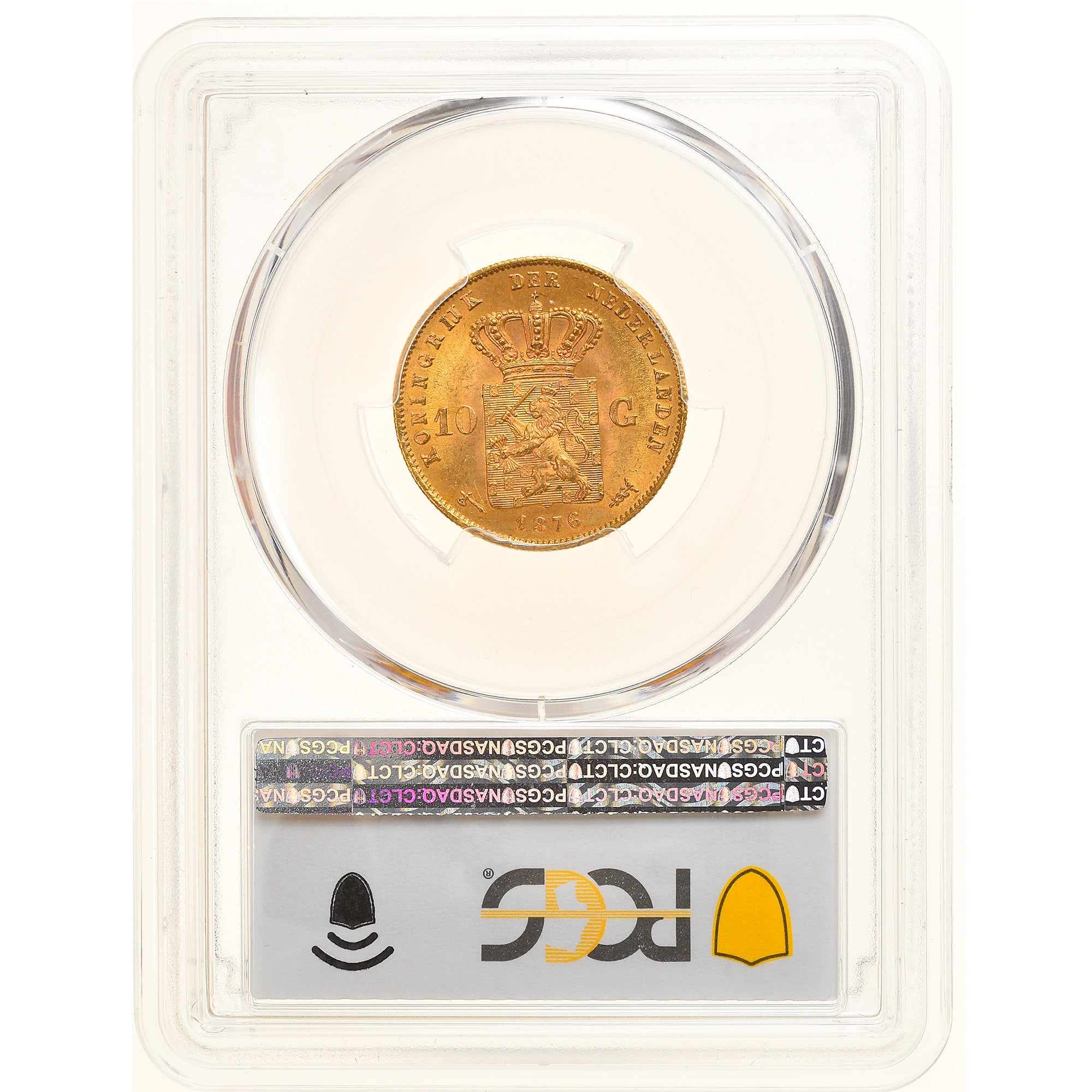 Coin, Netherlands, William III, 10 Gulden, 1876, PCGS, MS66, MS(65-70), Gold