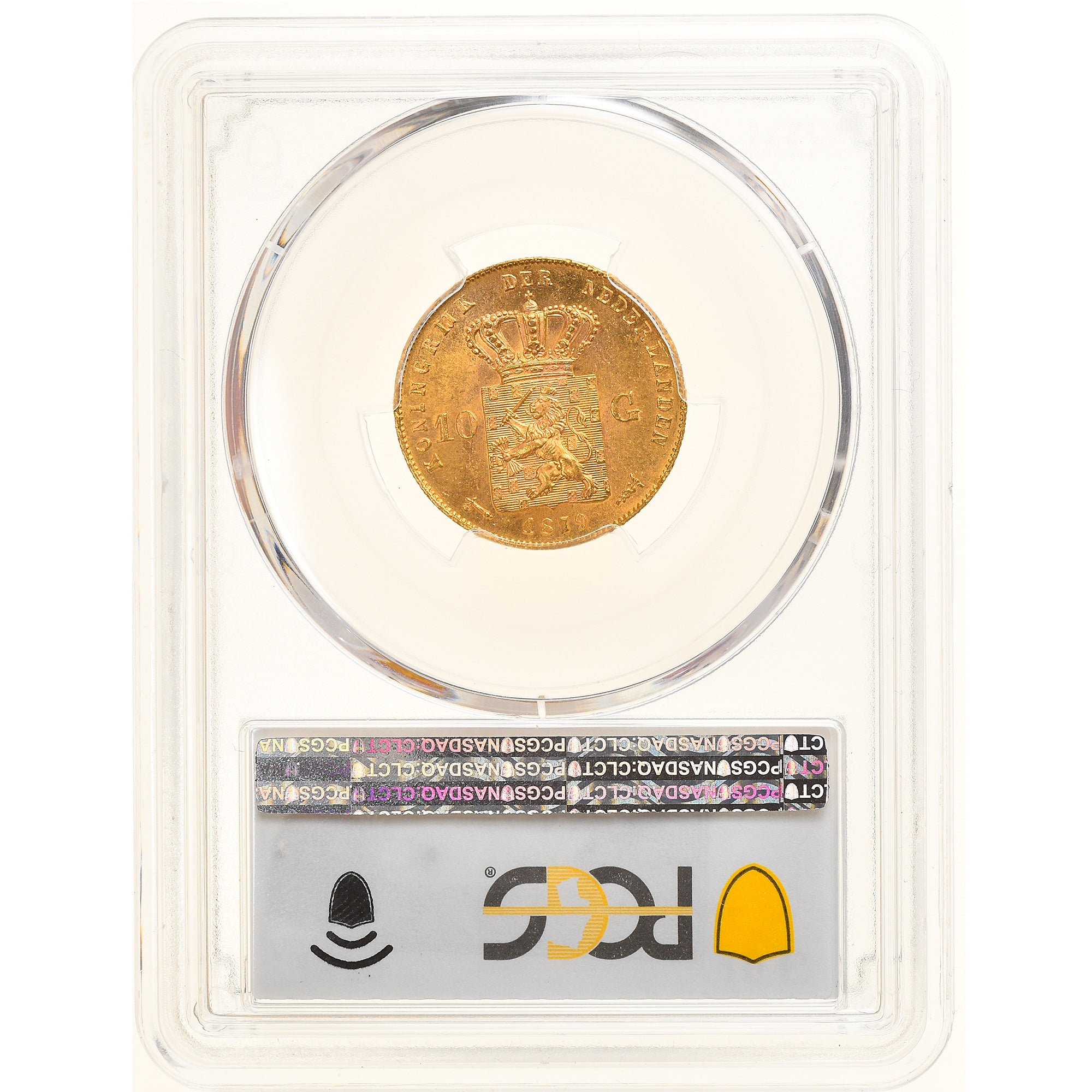 Coin, Netherlands, William III, 10 Gulden, 1879, PCGS, MS66+, MS(65-70), Gold