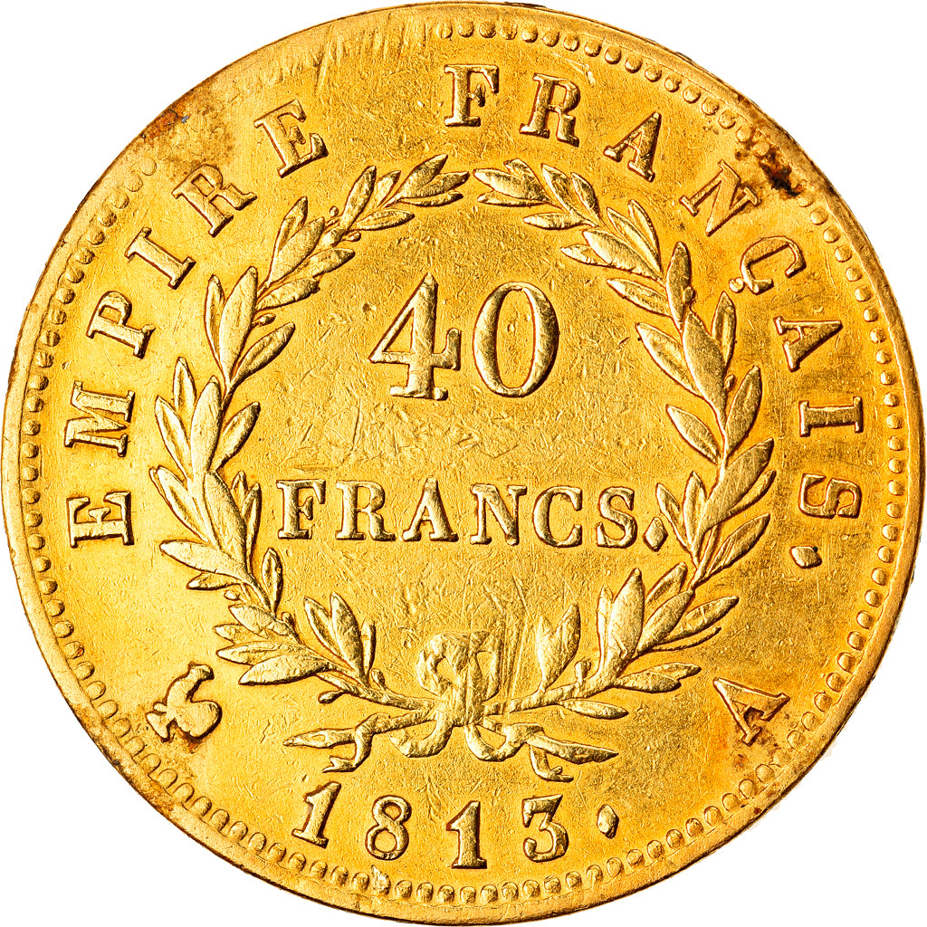 Munten, Frankrijk, Napoléon I, 40 Francs, 1813, Paris, FR+, Goud, KM:696.1