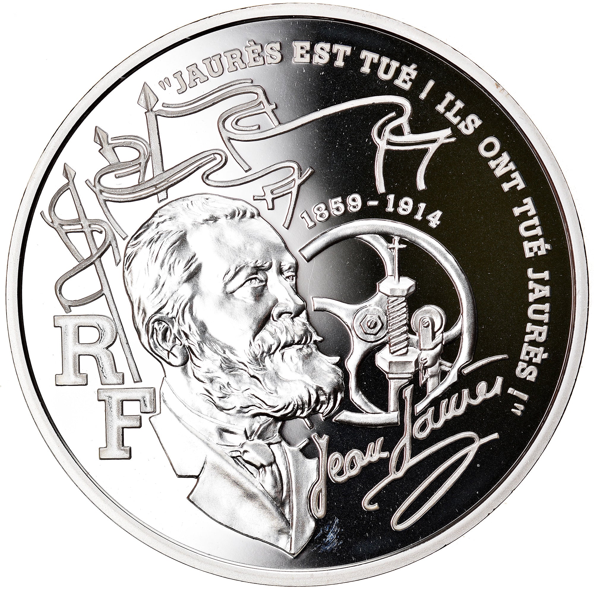 Moneta, Francia, Jean Jaurès, 100 Francs, 1999, Paris, Proof, FDC, Argento