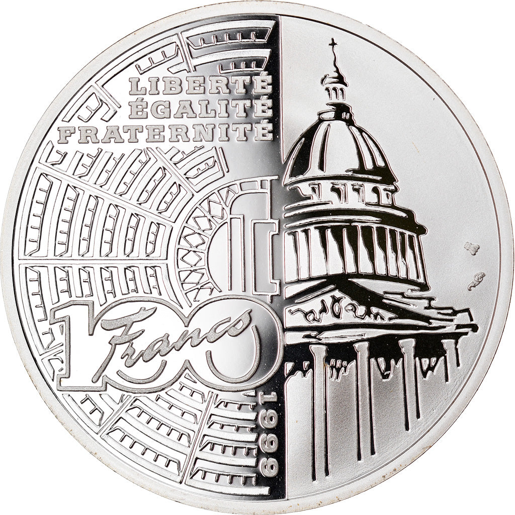 Moneta, Francia, Jean Jaurès, 100 Francs, 1999, Paris, Proof, FDC, Argento