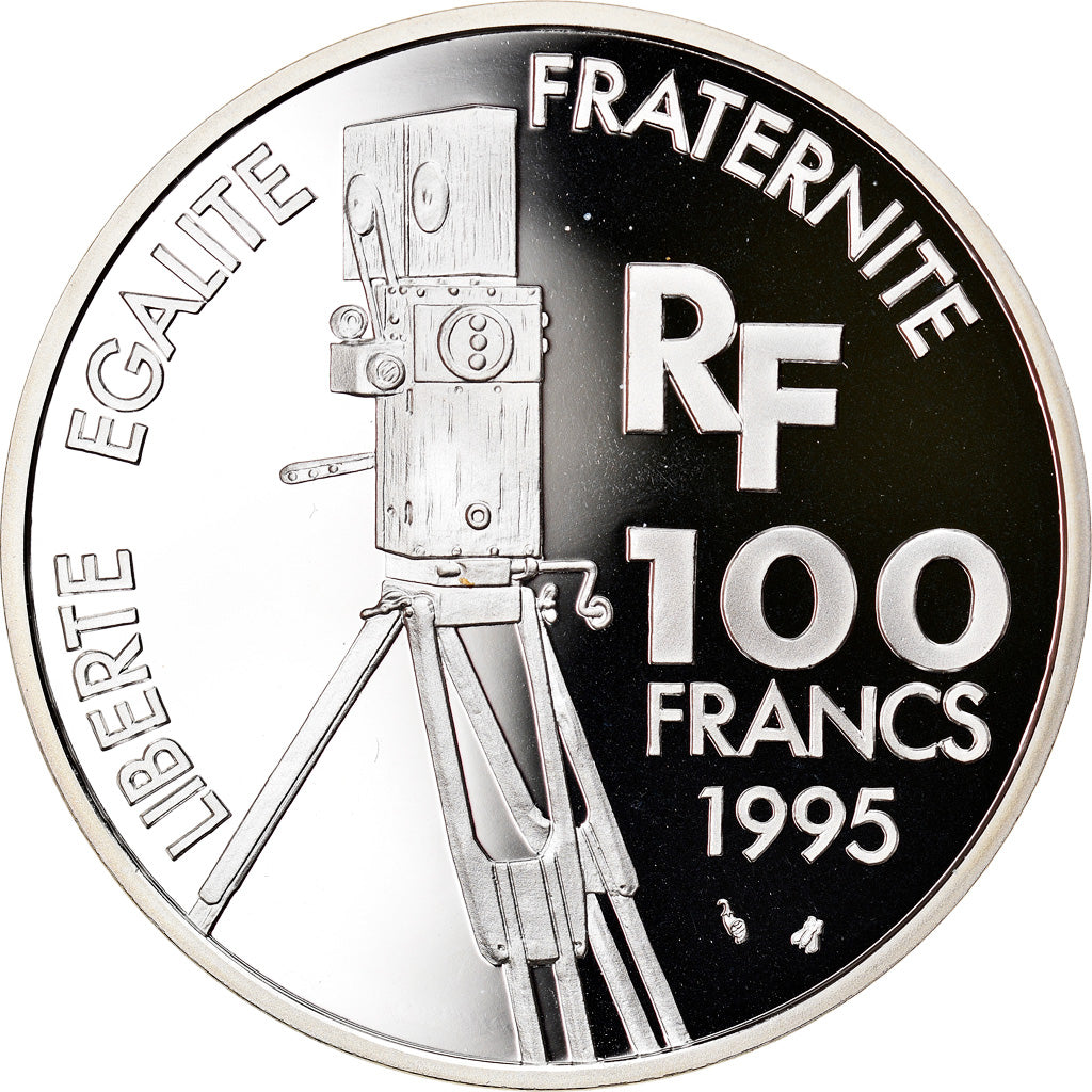 Coin, France, Charlie Chaplin, 100 Francs, 1995, BE, MS(65-70), Silver, KM:1076