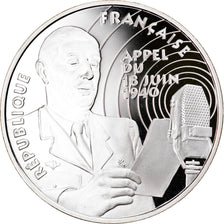 Moeda, França, Appel du 18 juin 1940, 100 Francs, 1994, BE, MS(65-70), Prata