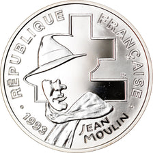 Moneta, Francia, Jean Moulin, 100 Francs, 1993, BE, FDC, Argento, KM:1023