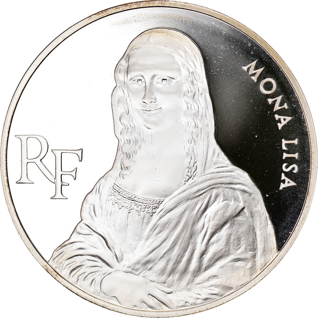 Coin, France, Mona Lisa, 100 Francs, 1993, Proof, MS(65-70), Silver, KM:1017