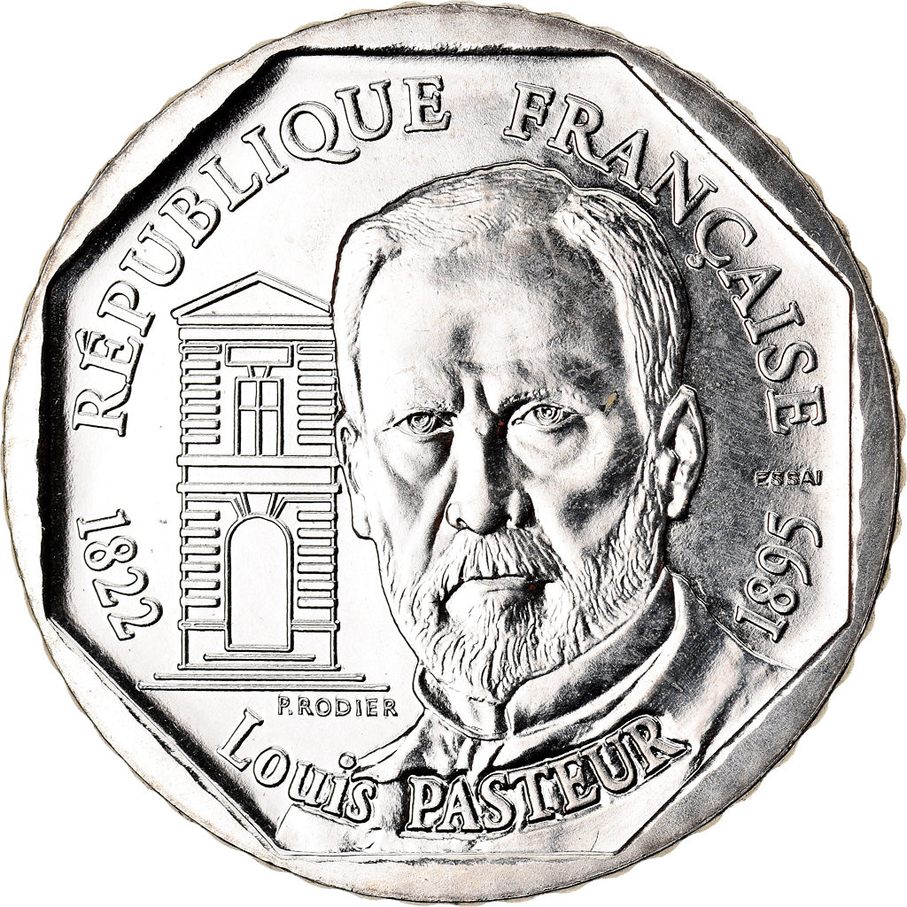 Moeda, França, Pasteur, 2 Francs, 1995, ENSAIO, MS(64), Níquel, KM:1119