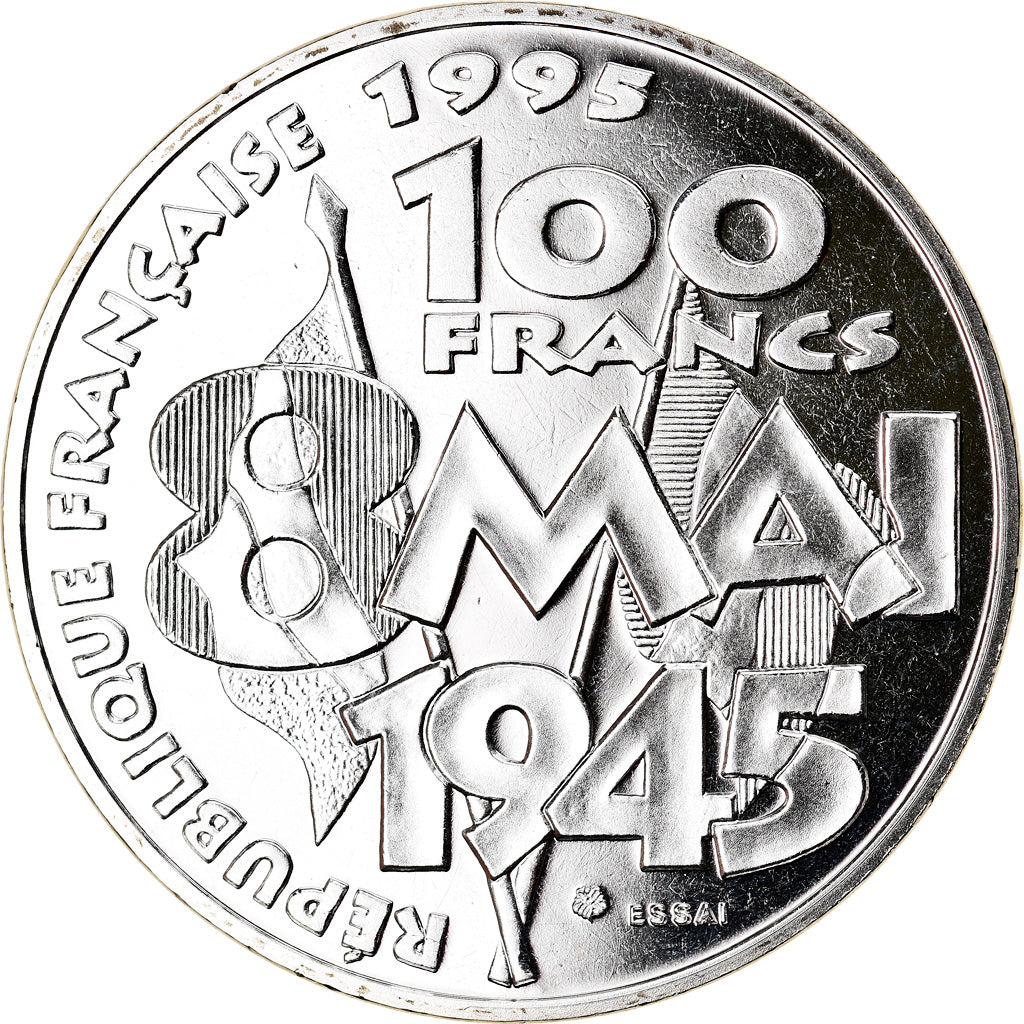 Monnaie, France, 8 mai 1945, 100 Francs, 1995, Pessac, ESSAI, FDC, Argent