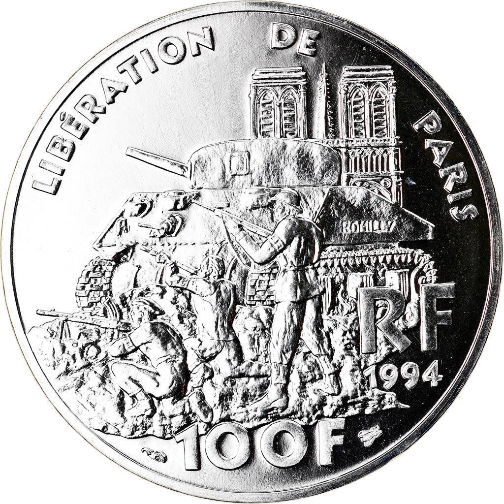 Coin, France, Libération de Paris, 100 Francs, 1994, ESSAI, MS(65-70), Silver