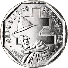 Coin, France, Jean Moulin, 2 Francs, 1993, ESSAI, MS(65-70), Nickel, Gadoury:548
