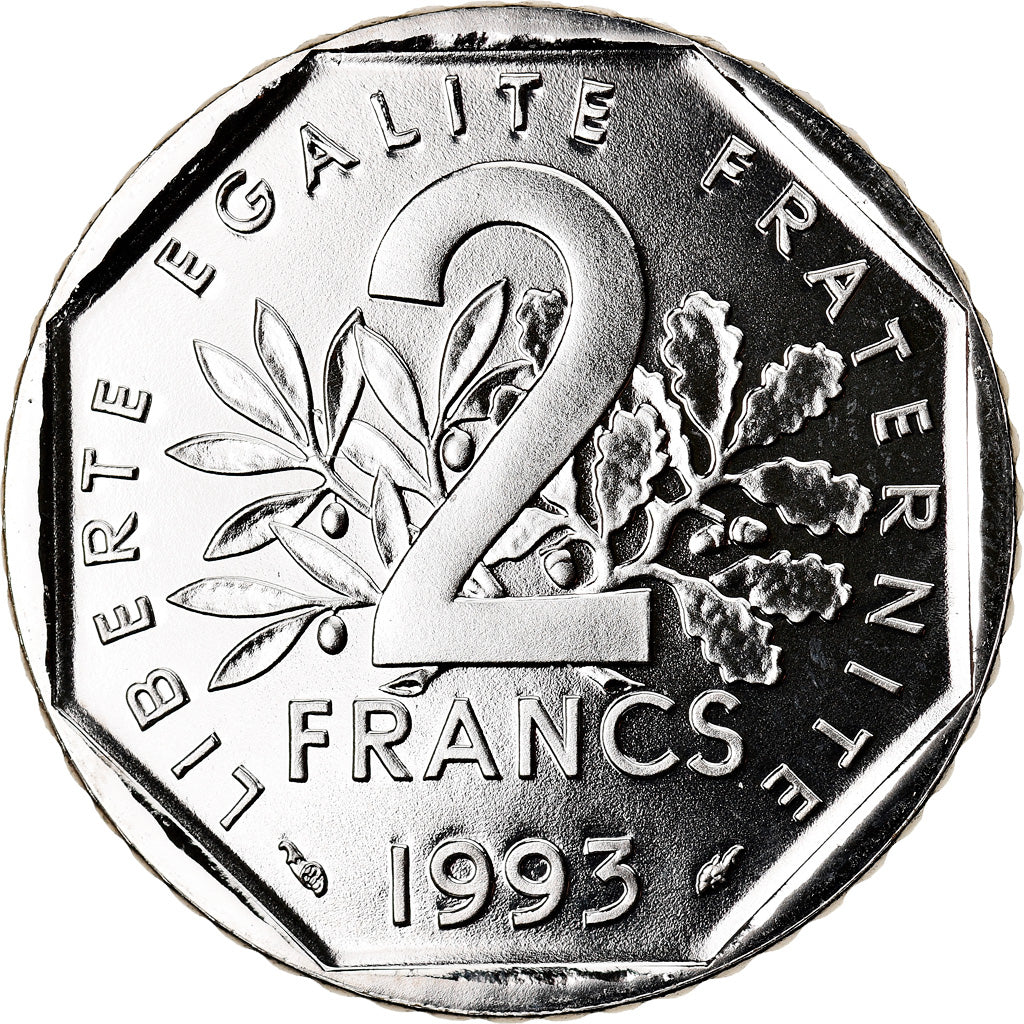 Coin, France, Jean Moulin, 2 Francs, 1993, ESSAI, MS(65-70), Nickel, Gadoury:548