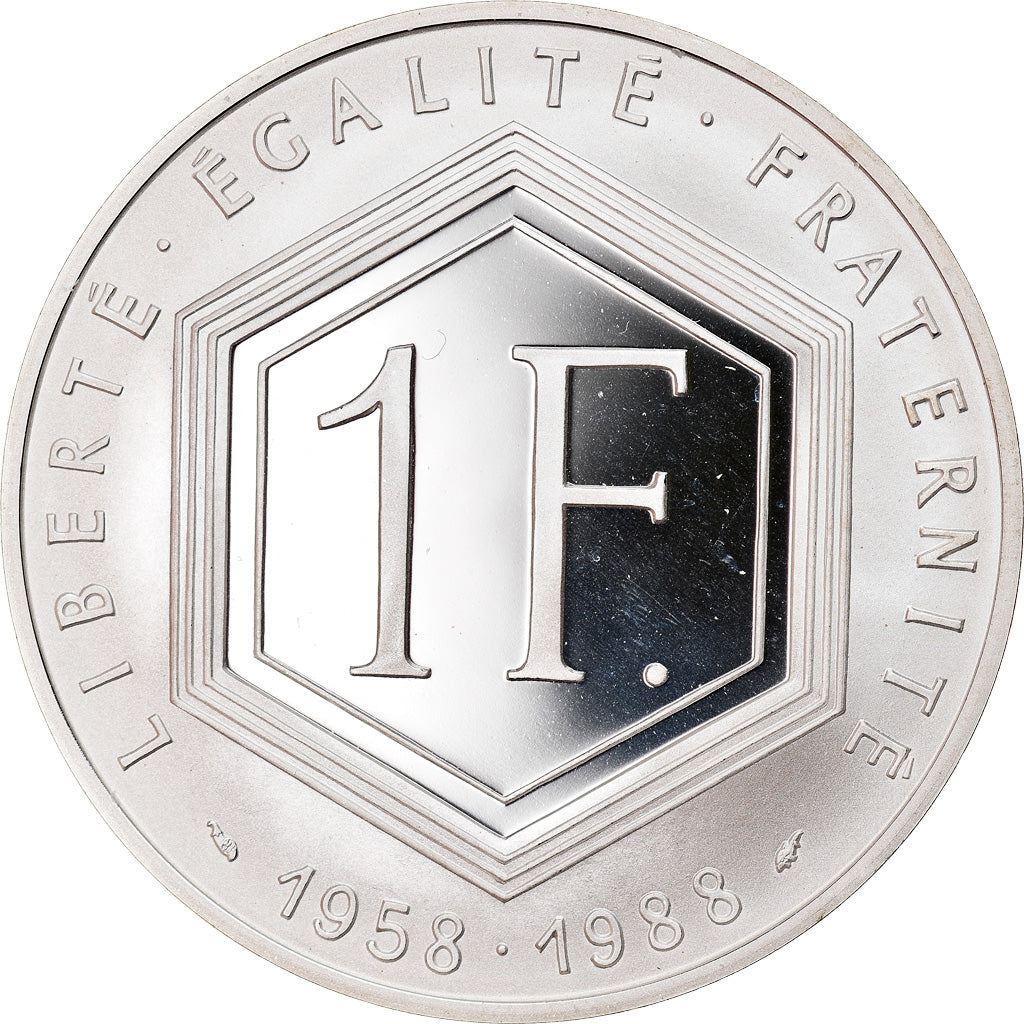 Monnaie, France, Charles de Gaulle, Franc, 1988, Paris, Proof, FDC, Argent