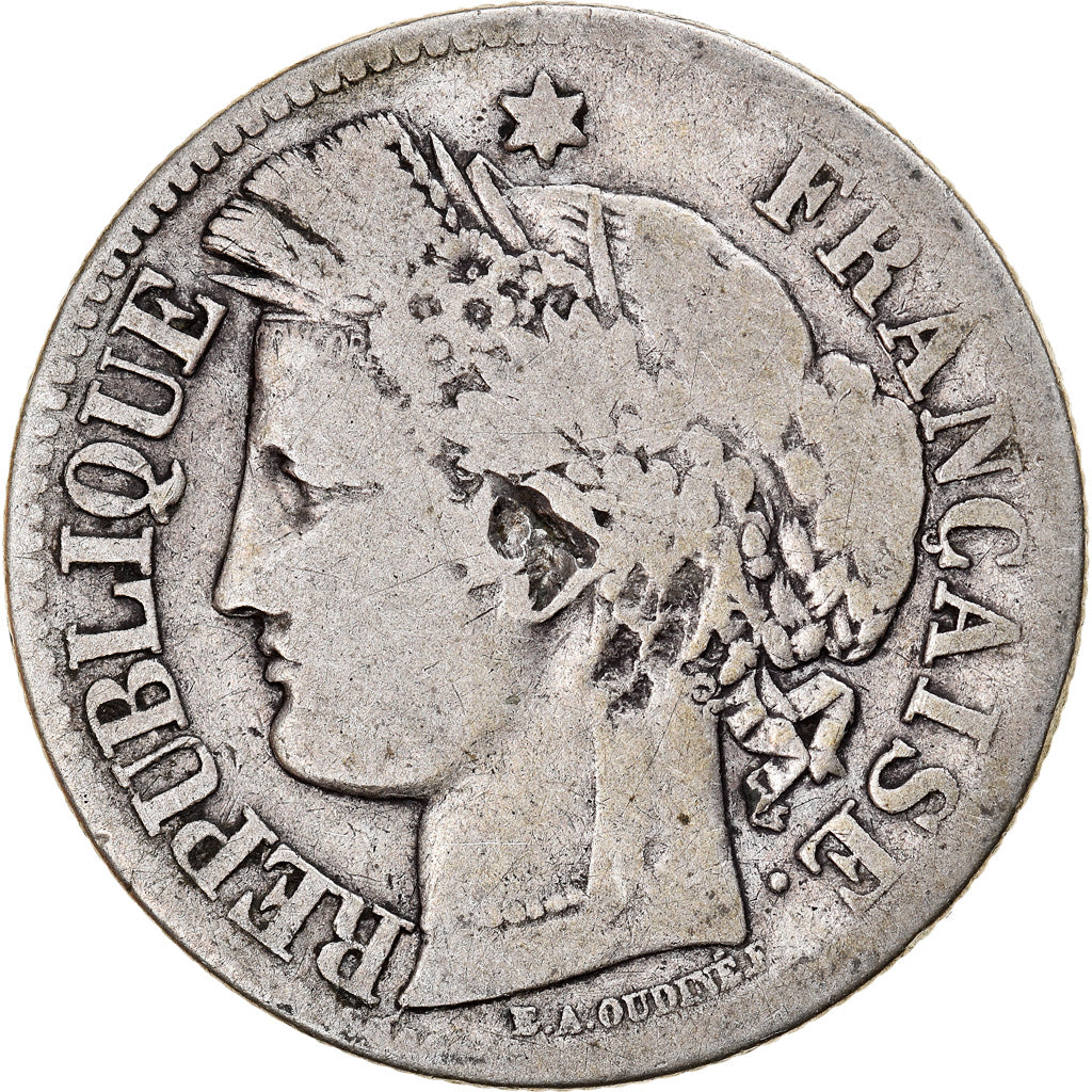 Monnaie, France, Cérès, 2 Francs, 1871, Bordeaux, TB, Argent, Gadoury:529