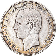 Coin, Greece, George I, 5 Drachmai, 1875, Paris, EF(40-45), Silver, KM:46