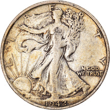 Coin, United States, Liberty Walking, Half Dollar, 1942, San Francisco