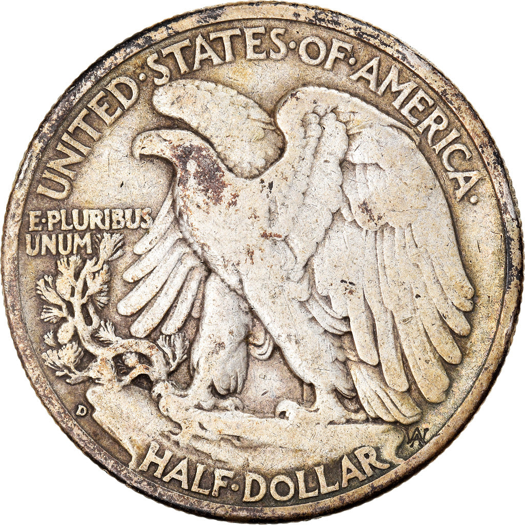 Coin, United States, Walking Liberty Half Dollar, Half Dollar, 1943, U.S. Mint