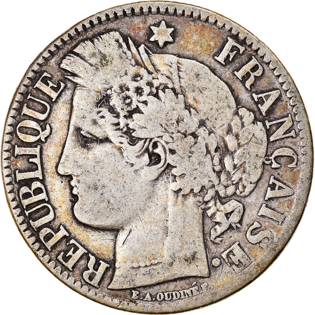 Coin, France, Cérès, 2 Francs, 1870, Bordeaux, VF(30-35), Silver, KM:816.2