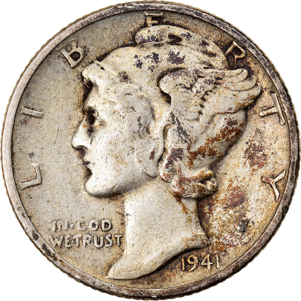 Munten, Verenigde Staten, Mercury Dime, Dime, 1941, U.S. Mint, Philadelphia