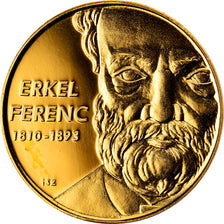Moeda, Hungria, Erkel Ferenc, 5000 Forint, 2010, Budapest, MS(65-70), Dourado