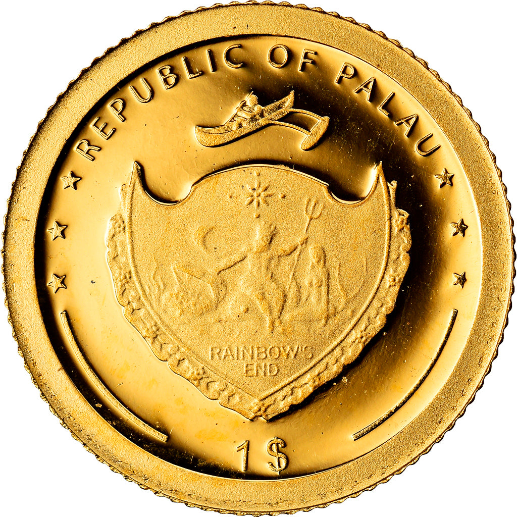 Coin, Palau, Dollar, 2007, MS(65-70), Gold