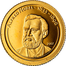 Moneta, Mongolia, Alfred Nobel, 500 Tugrik, 2007, FDC, Oro