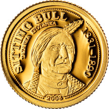 Coin, Palau, Sitinf Bull, Dollar, 2008, MS(65-70), Gold