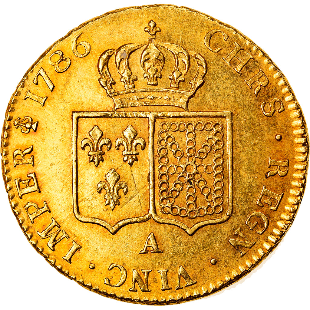 Coin, France, Louis XVI, Double louis d'or à la tête nue, 2 Louis D'or, 1786