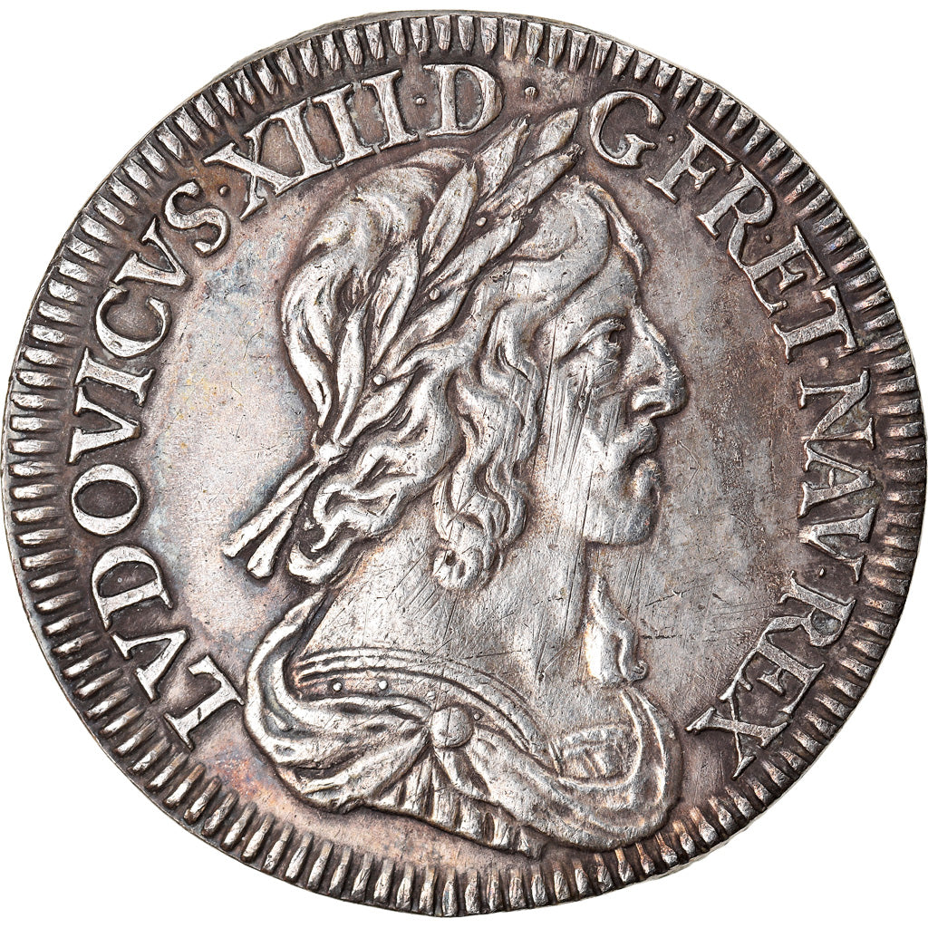 Münze, Frankreich, Louis XIII, 1/4 Écu 2e poinçon de Warin, buste drapé et