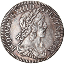 Münze, Frankreich, Louis XIII, 1/4 Écu 2e poinçon de Warin, buste drapé et