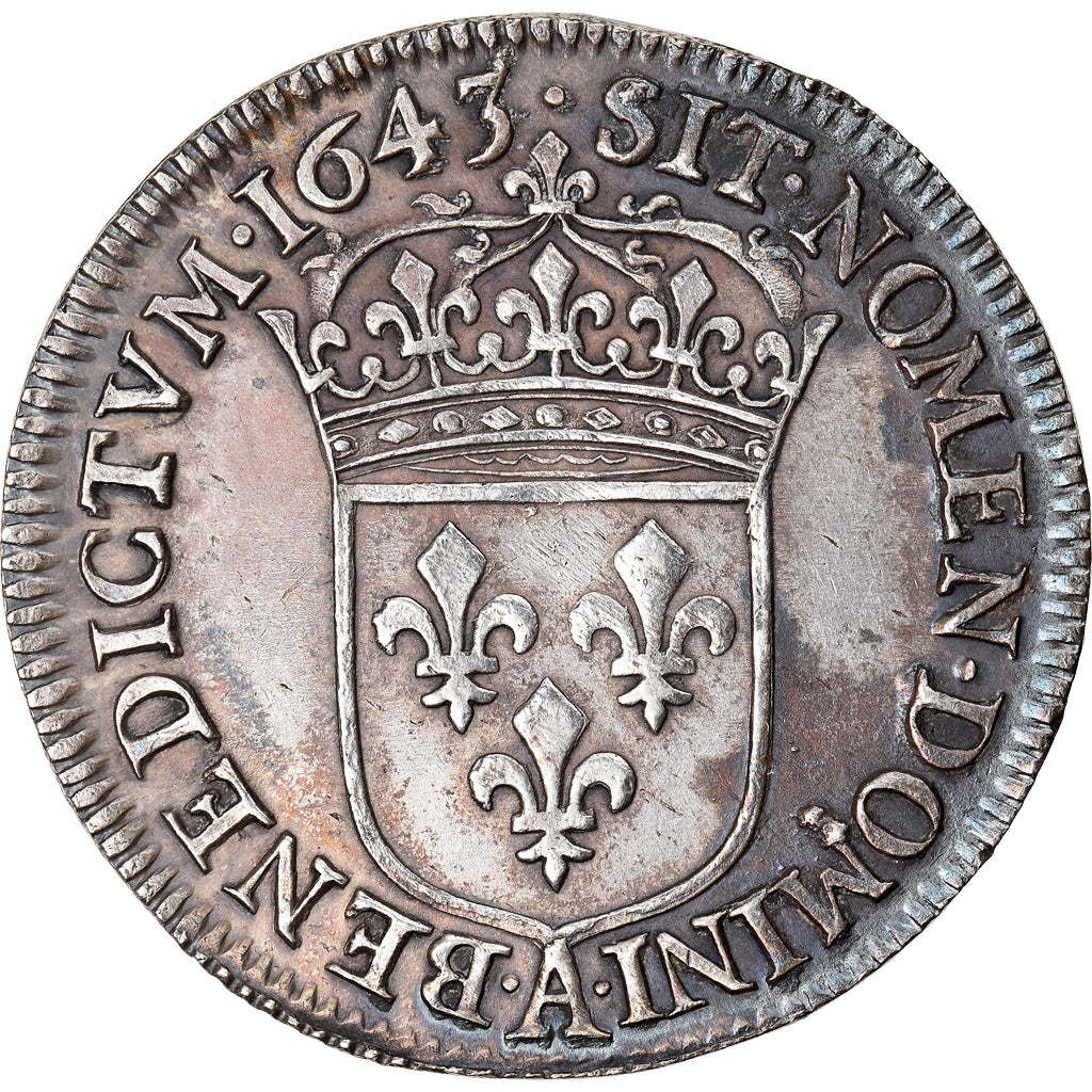 Münze, Frankreich, Louis XIII, 1/4 Écu 2e poinçon de Warin, buste drapé et