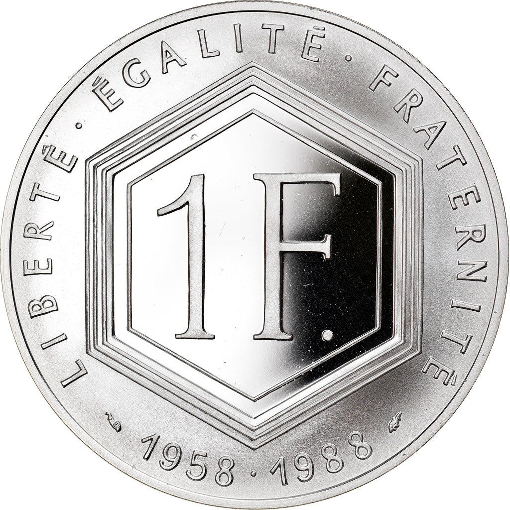 Monnaie, France, Charles de Gaulle, Franc, 1988, Paris, Proof, FDC, Argent