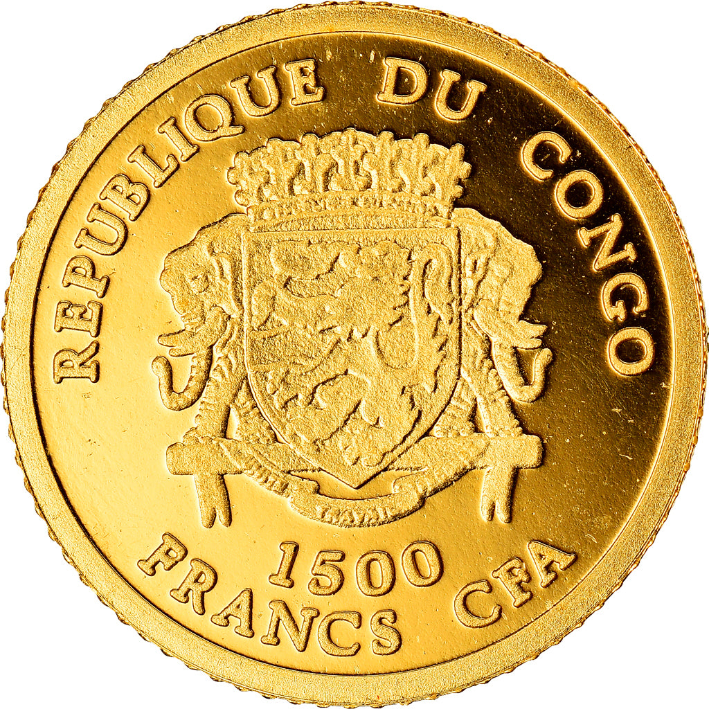 Coin, Congo, Napoléon Bonaparte, 1500 Francs CFA, 2007, MS(65-70), Gold