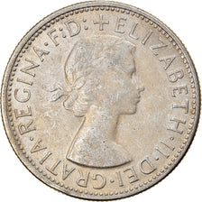 Münze, Australien, Elizabeth II, Florin, 1954, Melbourne, SS+, Silber, KM:55