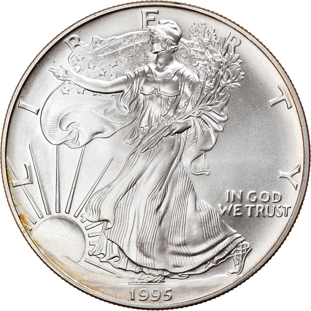 Moneta, Stati Uniti, Dollar, 1995, U.S. Mint, Philadelphia, 1 Oz, SPL+, Argento