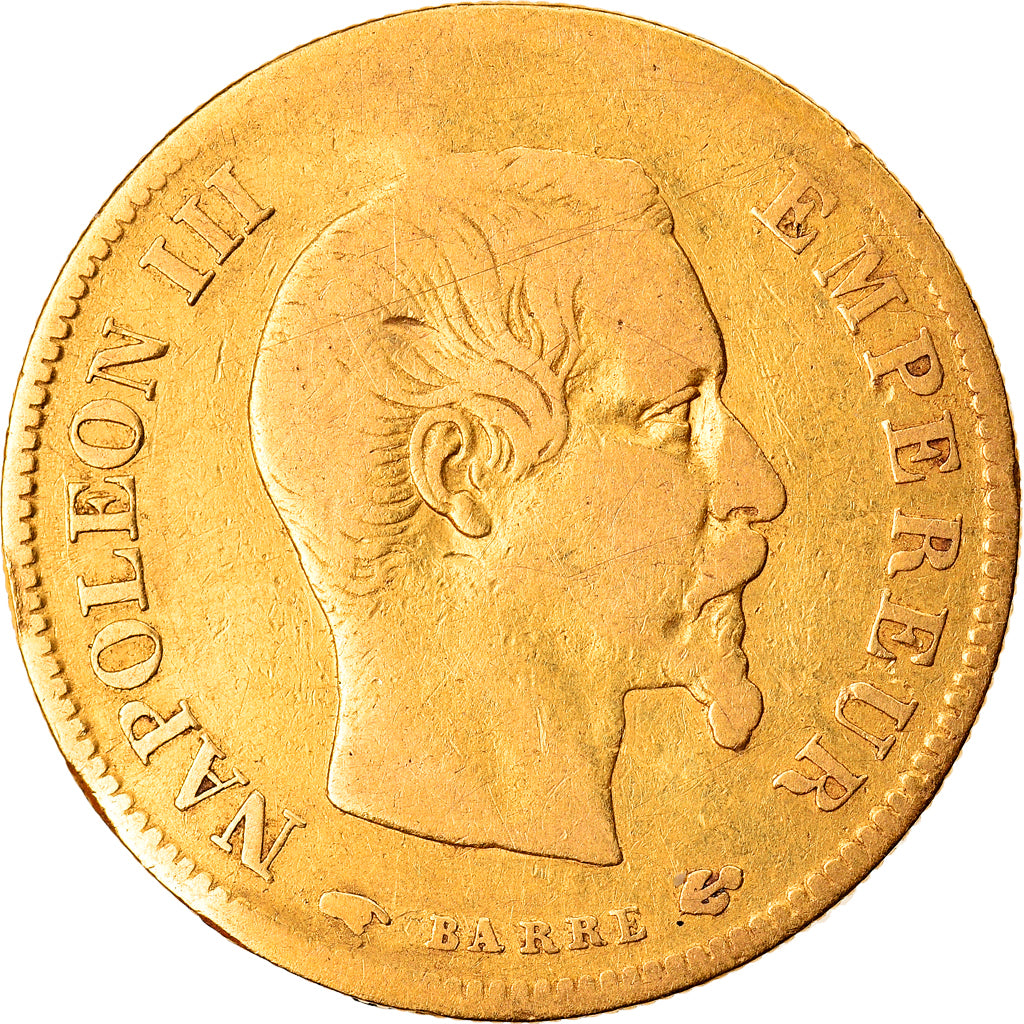 Münze, Frankreich, Napoleon III, 10 Francs, 1857, Paris, S, Gold, KM:784.3
