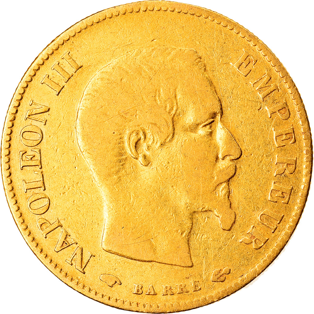 Münze, Frankreich, Napoleon III, 10 Francs, 1859, Paris, S, Gold, KM:784.3
