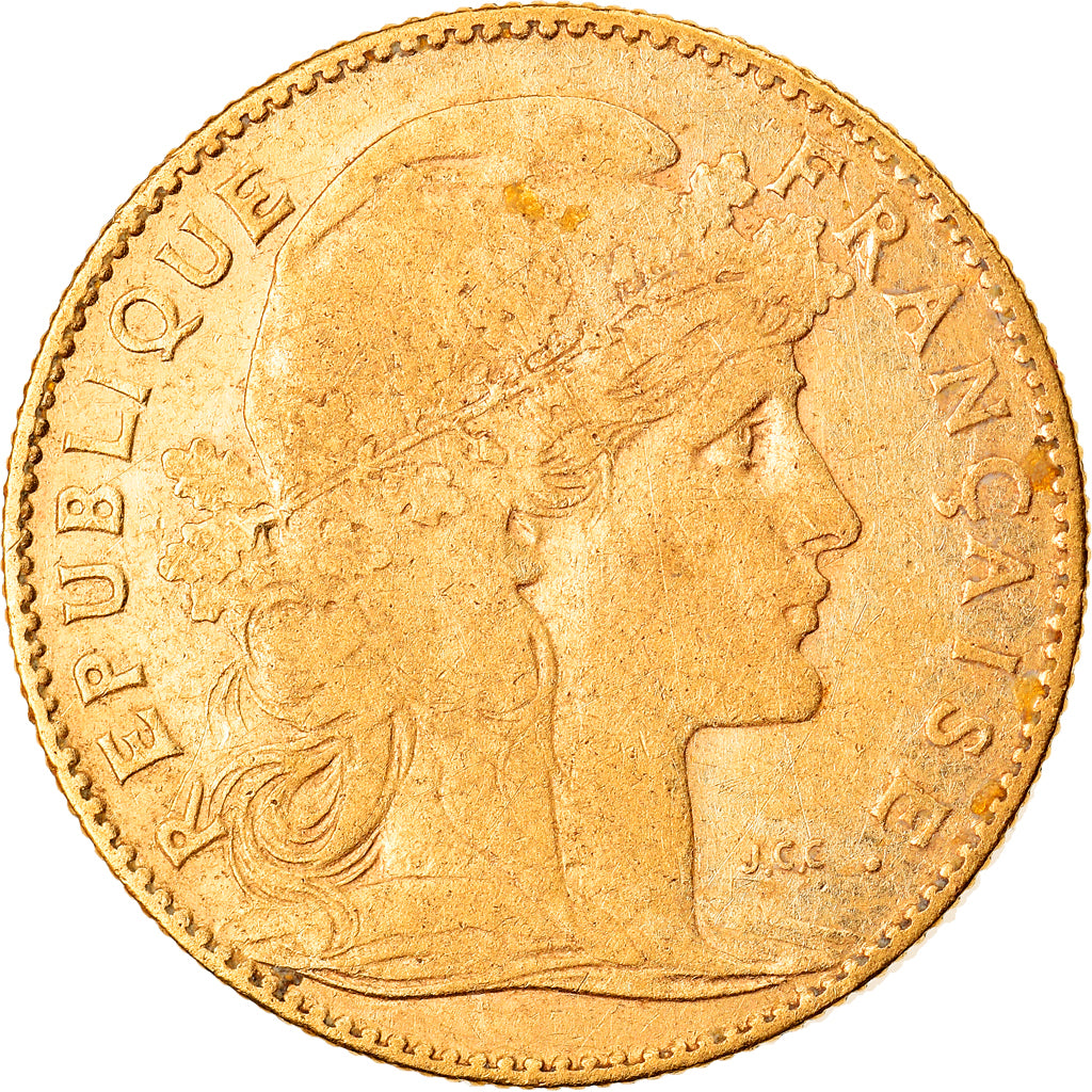 Moeda, França, Marianne, 10 Francs, 1900, Paris, VF(30-35), Dourado, KM:846