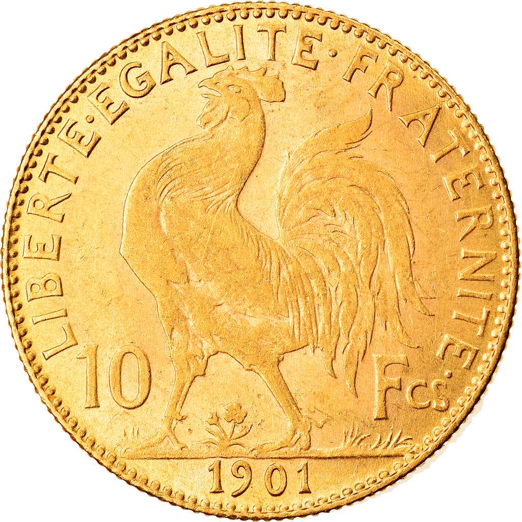 Coin, France, Marianne, 10 Francs, 1901, Paris, AU(50-53), Gold, KM:846