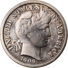 Coin, United States, Barber Dime, Dime, 1909, U.S. Mint, San Francisco